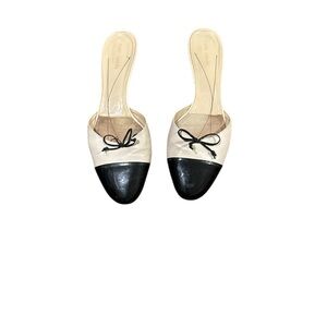 Kate Spade Black and Cream Mules